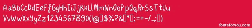 フォントKharu – 赤い背景に白い文字