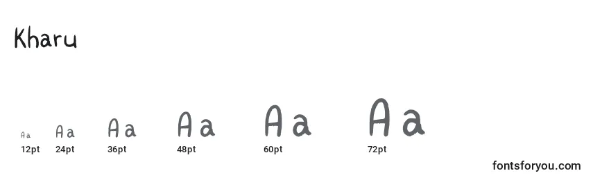 Размеры шрифта Kharu