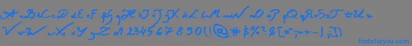 JacekZiebaJasinskiBoldItalic Font – Blue Fonts on Gray Background