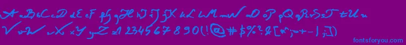 JacekZiebaJasinskiBoldItalic Font – Blue Fonts on Purple Background