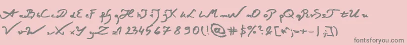 JacekZiebaJasinskiBoldItalic Font – Gray Fonts on Pink Background