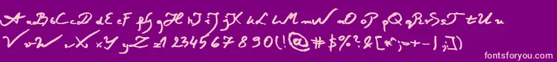 JacekZiebaJasinskiBoldItalic Font – Pink Fonts on Purple Background