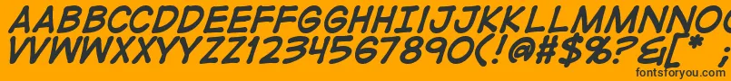 DigitalstripBold Font – Black Fonts on Orange Background
