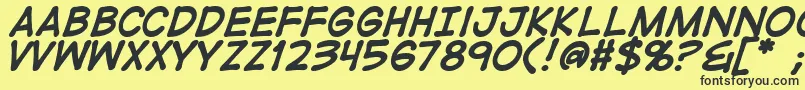 DigitalstripBold Font – Black Fonts on Yellow Background
