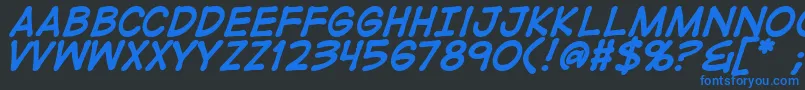 DigitalstripBold Font – Blue Fonts on Black Background