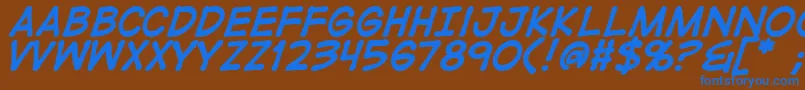 DigitalstripBold Font – Blue Fonts on Brown Background