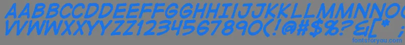 DigitalstripBold Font – Blue Fonts on Gray Background