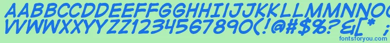 DigitalstripBold Font – Blue Fonts on Green Background