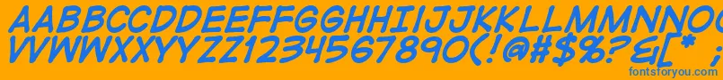 DigitalstripBold Font – Blue Fonts on Orange Background