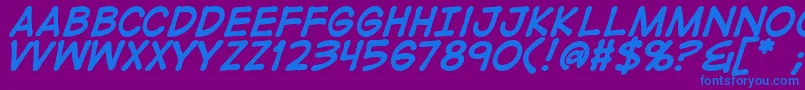 DigitalstripBold Font – Blue Fonts on Purple Background