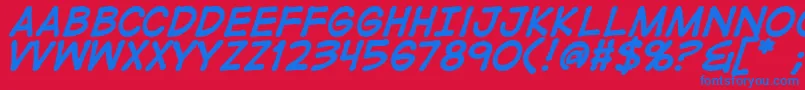 DigitalstripBold Font – Blue Fonts on Red Background