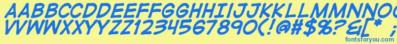 DigitalstripBold Font – Blue Fonts on Yellow Background