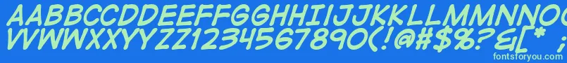 DigitalstripBold Font – Green Fonts on Blue Background
