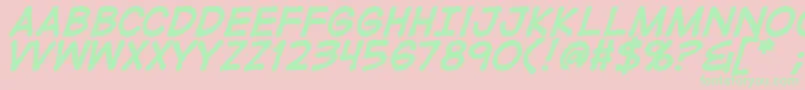 DigitalstripBold Font – Green Fonts on Pink Background