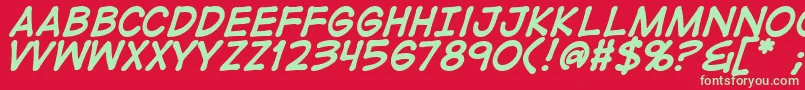 DigitalstripBold Font – Green Fonts on Red Background