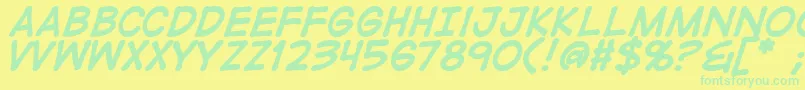 DigitalstripBold Font – Green Fonts on Yellow Background