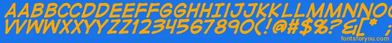 DigitalstripBold Font – Orange Fonts on Blue Background
