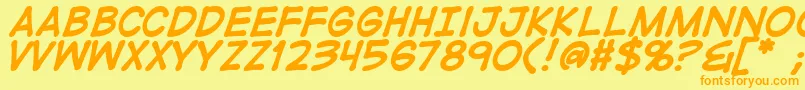 DigitalstripBold Font – Orange Fonts on Yellow Background