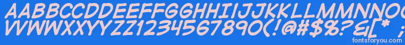 DigitalstripBold Font – Pink Fonts on Blue Background