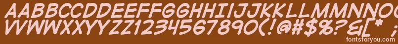 DigitalstripBold Font – Pink Fonts on Brown Background