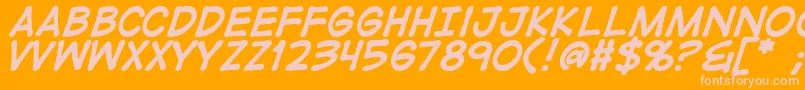 DigitalstripBold Font – Pink Fonts on Orange Background