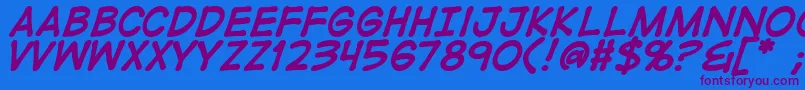 DigitalstripBold Font – Purple Fonts on Blue Background
