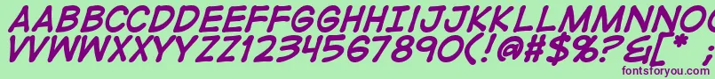 DigitalstripBold Font – Purple Fonts on Green Background
