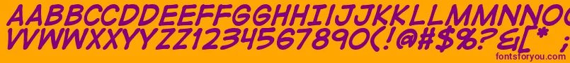 DigitalstripBold Font – Purple Fonts on Orange Background