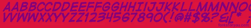 DigitalstripBold Font – Purple Fonts on Red Background