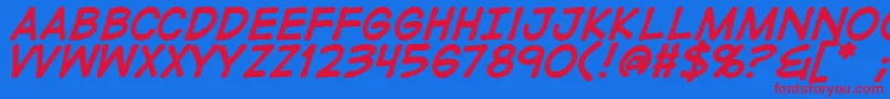 DigitalstripBold Font – Red Fonts on Blue Background