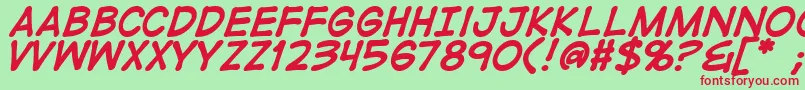 DigitalstripBold Font – Red Fonts on Green Background