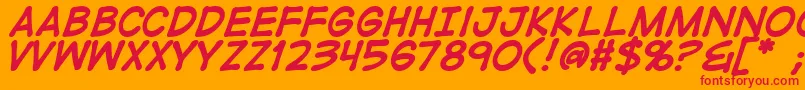 DigitalstripBold Font – Red Fonts on Orange Background