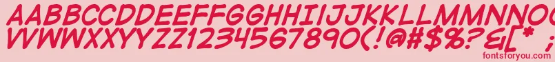 DigitalstripBold Font – Red Fonts on Pink Background