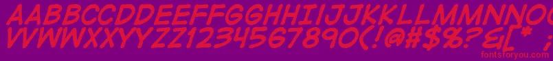 DigitalstripBold Font – Red Fonts on Purple Background