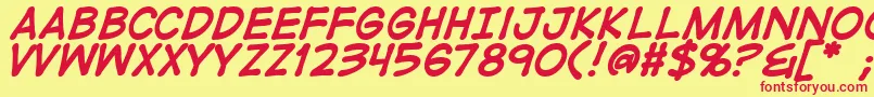 DigitalstripBold-Schriftart – Rote Schriften auf gelbem Hintergrund