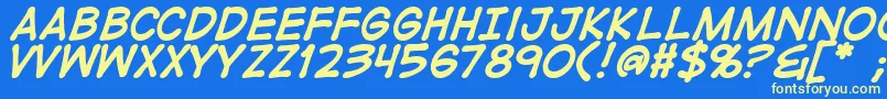 DigitalstripBold Font – Yellow Fonts on Blue Background