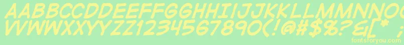 DigitalstripBold Font – Yellow Fonts on Green Background