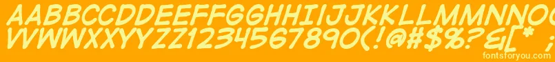 DigitalstripBold Font – Yellow Fonts on Orange Background
