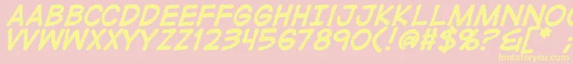 DigitalstripBold Font – Yellow Fonts on Pink Background