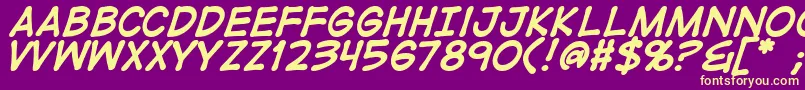 DigitalstripBold Font – Yellow Fonts on Purple Background
