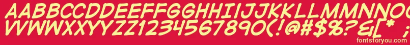 DigitalstripBold Font – Yellow Fonts on Red Background