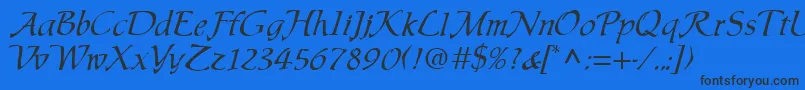 ChaucerRegular Font – Black Fonts on Blue Background