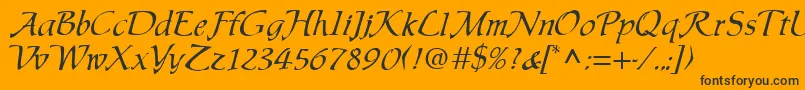 ChaucerRegular Font – Black Fonts on Orange Background