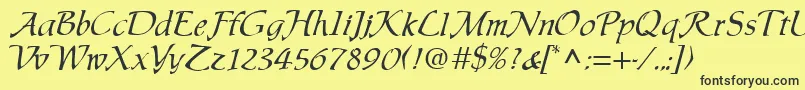 ChaucerRegular Font – Black Fonts on Yellow Background