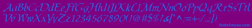 ChaucerRegular Font – Blue Fonts on Purple Background