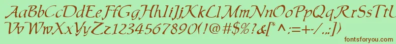 ChaucerRegular Font – Brown Fonts on Green Background