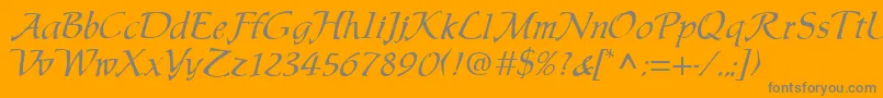 ChaucerRegular-Schriftart – Graue Schriften auf orangefarbenem Hintergrund