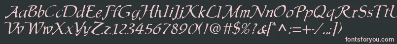 ChaucerRegular Font – Pink Fonts on Black Background