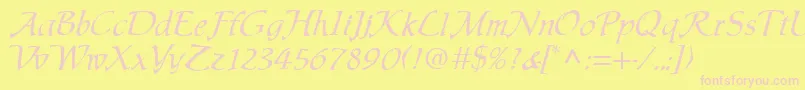 ChaucerRegular Font – Pink Fonts on Yellow Background