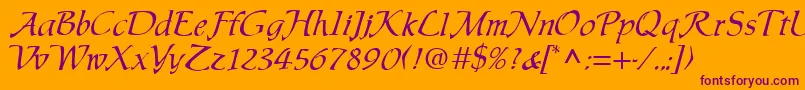 ChaucerRegular Font – Purple Fonts on Orange Background